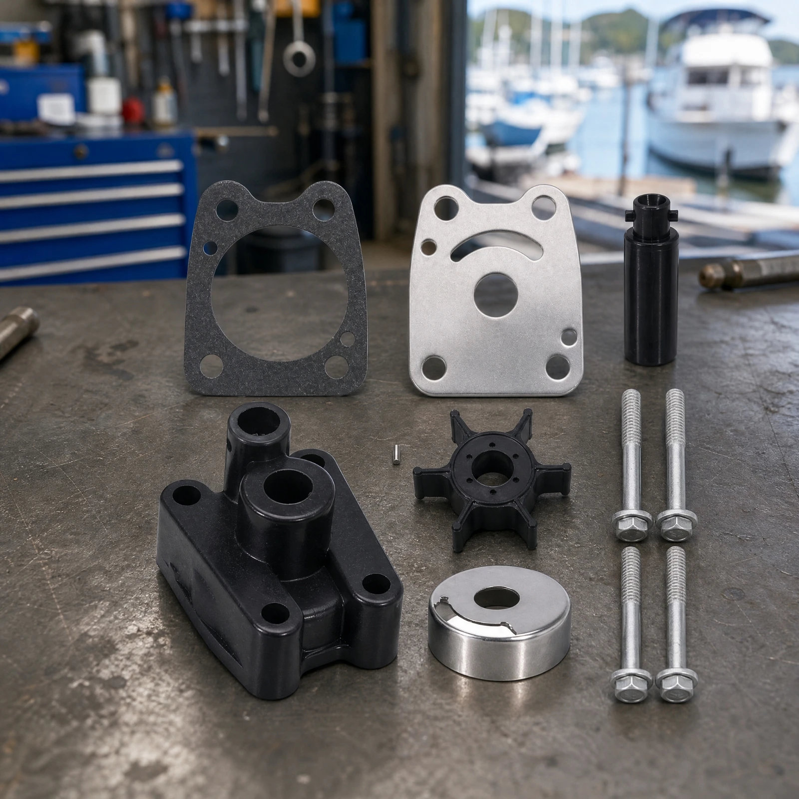 Motorcycle Brand 2-Stroke Outboard Water Pump Repair Kit Easy to Install Outboard Water Pump Repair Kit Overheat Protection