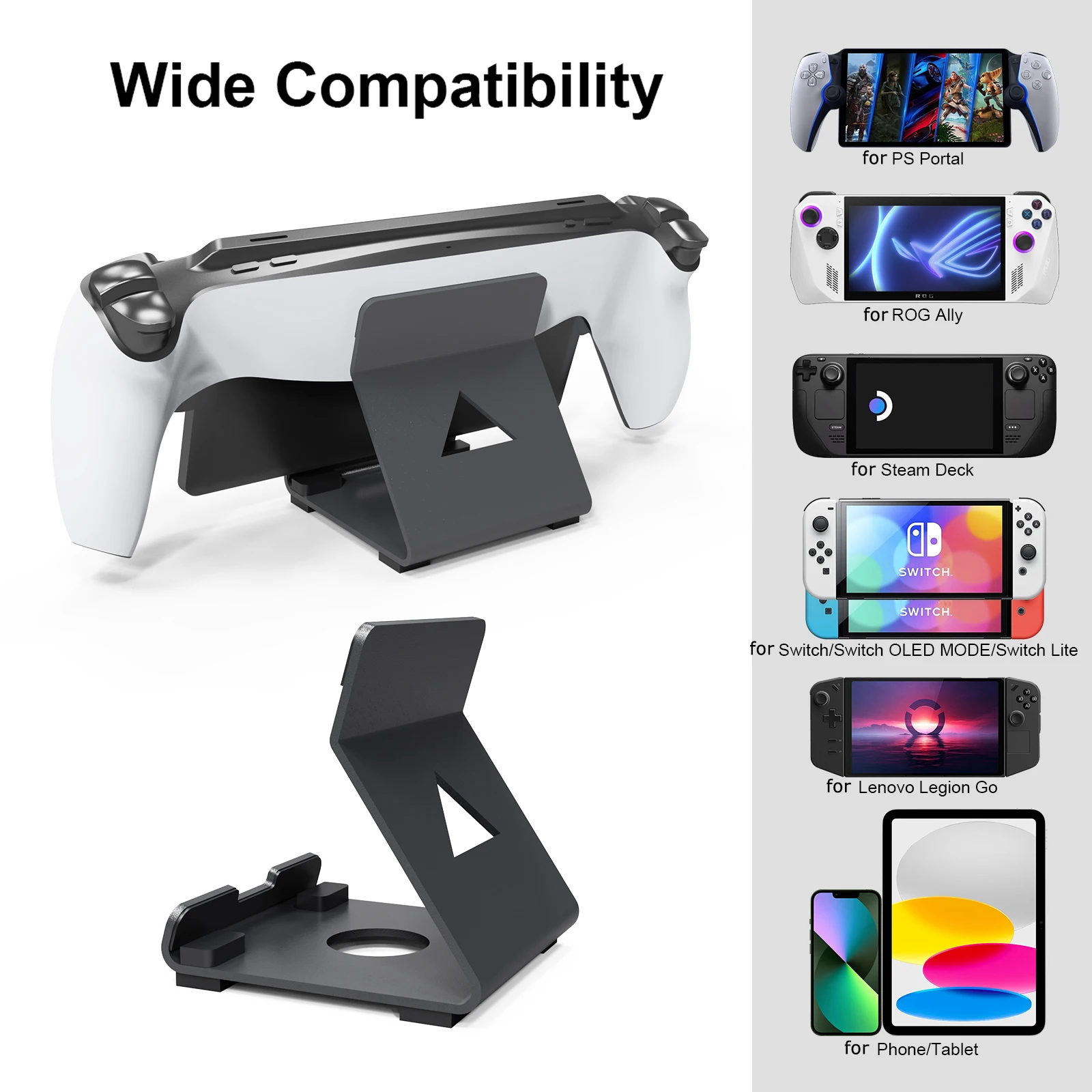 لعبة تحكم سطح المكتب حامل قوس ، المضادة للانزلاق بطانة حماية من السيليكون لبوابة PS5 ، سطح السفينة البخار ، ROG ، التبديل ، الهاتف ، بسيطة