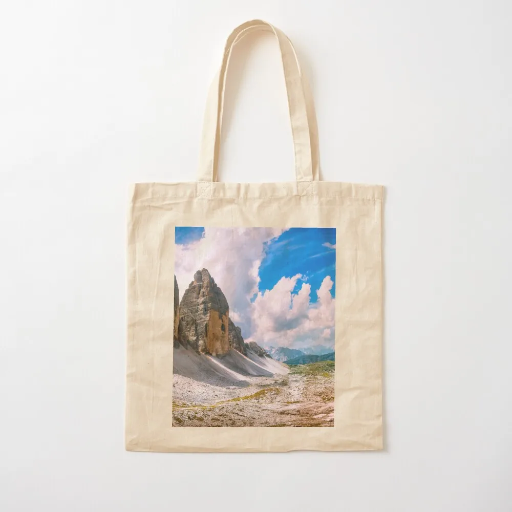 

Tre Cime di Lavaredo panoramic view. Dolomites, Italy Tote Bag bag for beach shopping bag the tote