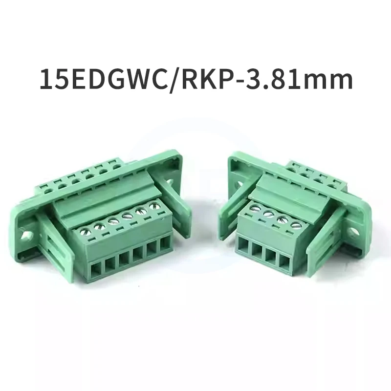 

(1 Piece) 15EDGWC / RKP - 3.81mm Docking Through Wall Solderless Docking Terminal Plug-In with Ears 3.81 Pin Header Plug Housing