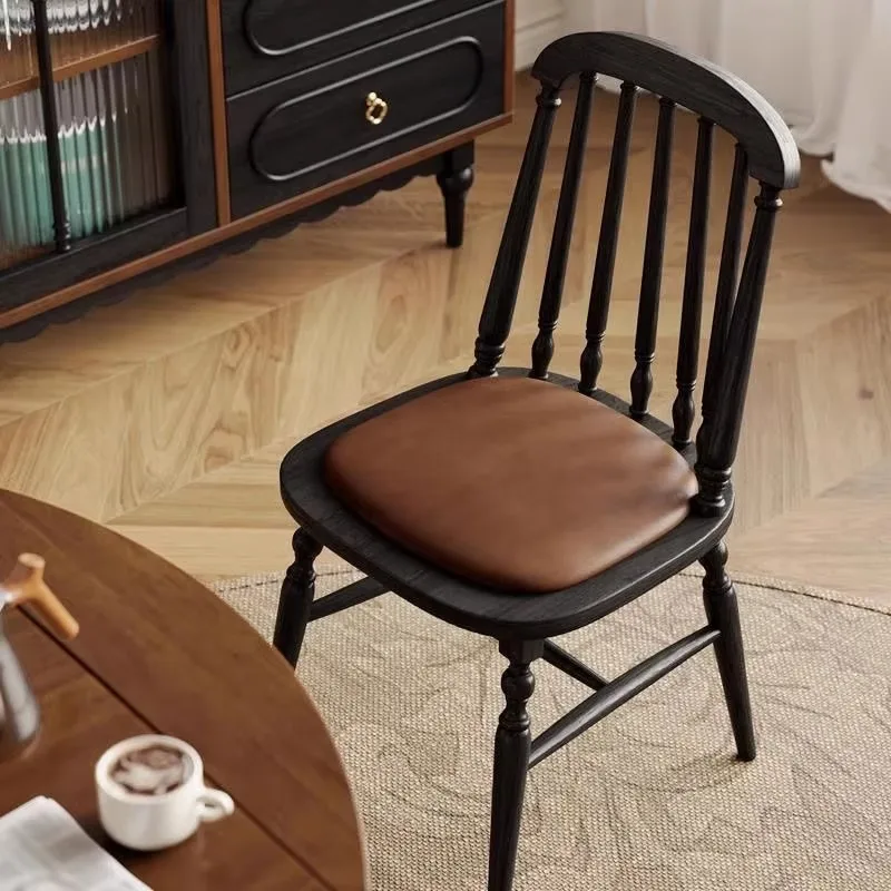 Sedia da pranzo rustica in legno Ristorante imbottito Sedia da pranzo dal design francese Sedia da pranzo rilassante della metà del secolo Sillas Comedor Mobili per la casa