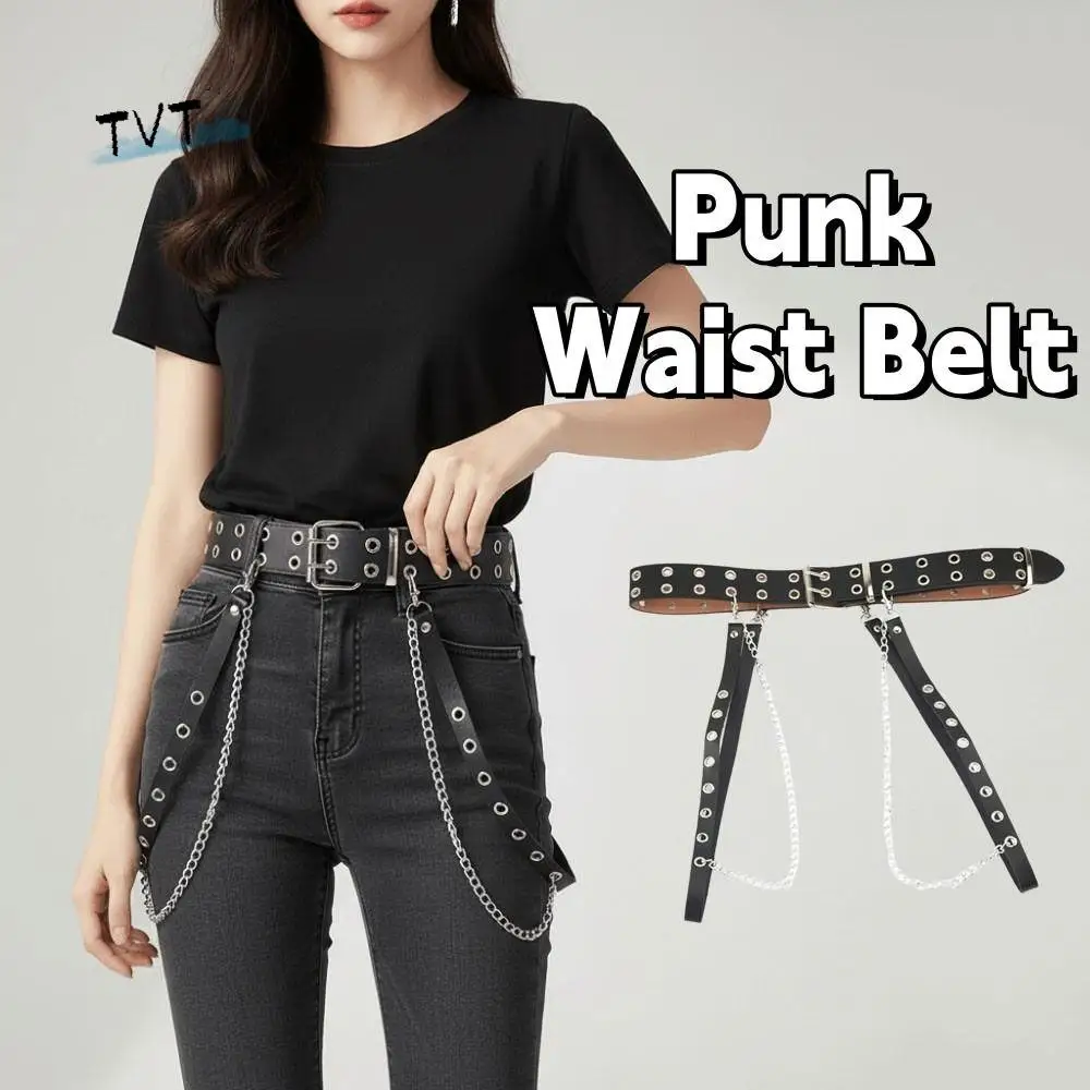 

Adjustable JK Women Waist Belt Hip Hop Gothic PU Leather Belt Korean Style Cool Skirt Belt Dress Accessories