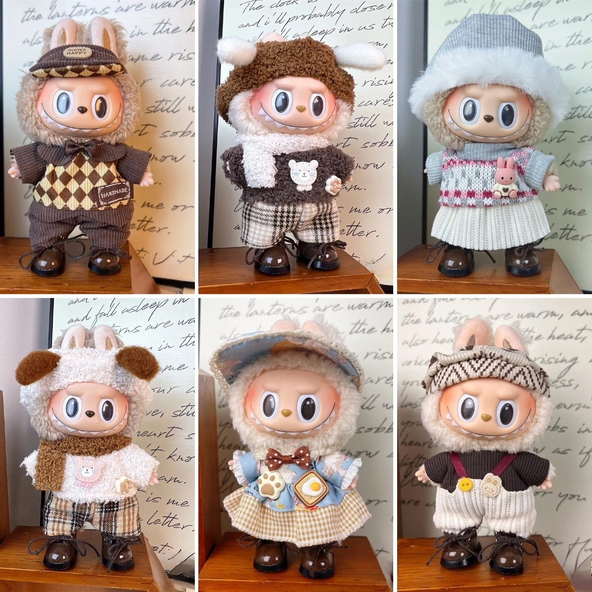 

For 17cm Labubu Mini Doll Clothes 25 Style Clothes Outfit Doll Accessories Cultivate Sitting Party Game Toys DIY Gift