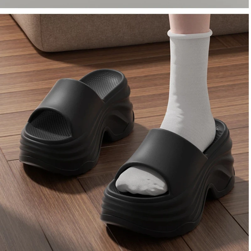 House Slippers 2026 EVA Thick-soled Slippers for Women Outdoor Fashion Platform Slides Woman Non-Slip Soft Sole Beach Shoes image 5