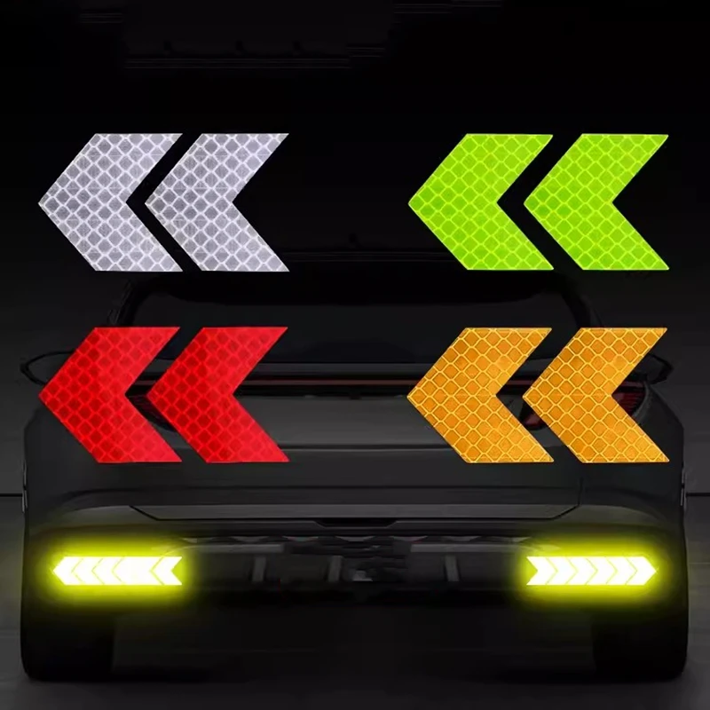 10pcs Safety Warning Reflective Stickers Secure Reflective Car Bumper Reflective Stickers Reflective Arrow Sticker