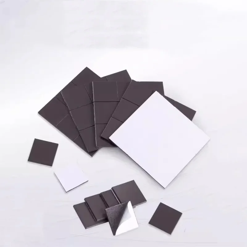 Square Magnetic Sheets 20mm~35mm Square Self Adhesive Magnets Rubber Soft Magnetic Sheet Refrigerator Office DIY Magnetic Sheets
