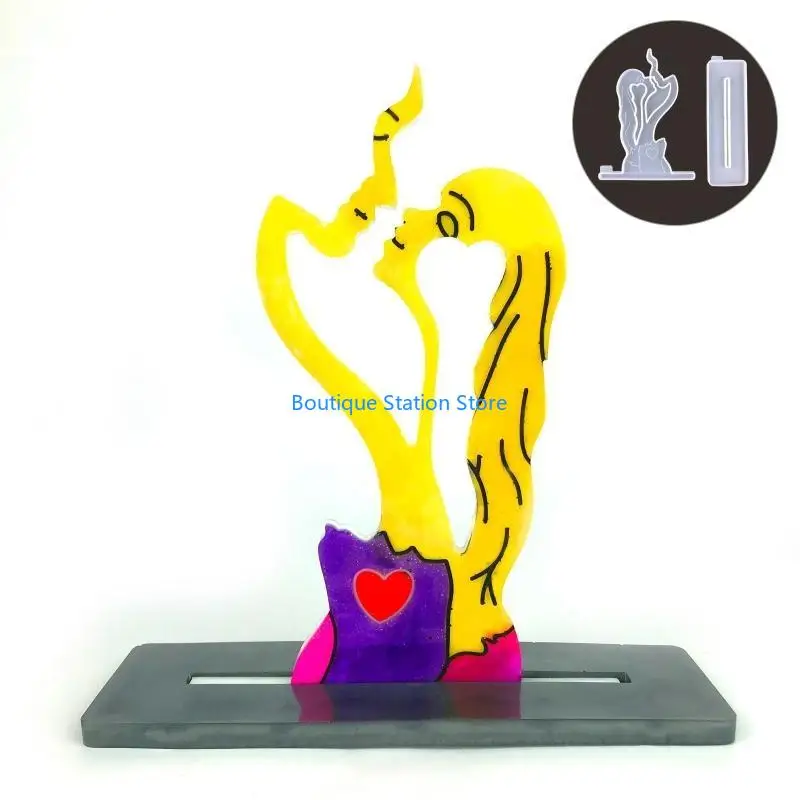 Y55F Couple Silicone Mold of Love Epoxy Resin Base Lover Mould