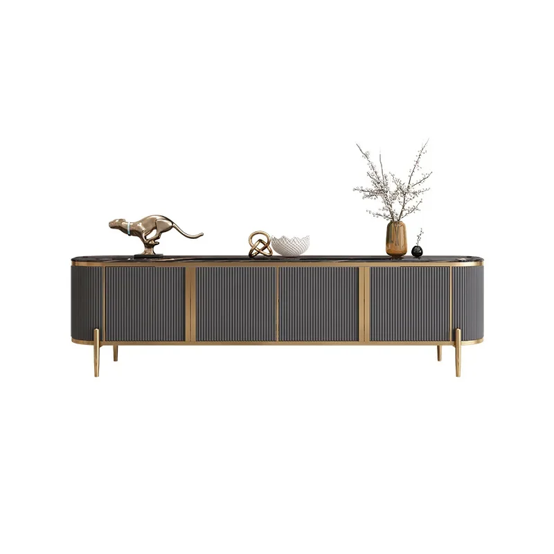 

Modern Marble TV Cabinet and Tea Table High Floor Cabinet Living Room Paint