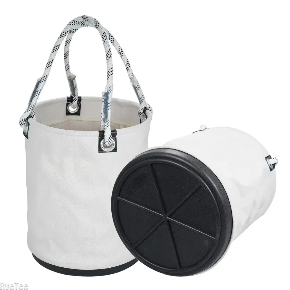 

Circular Canvas Foldable Tool Storage Bag Tool Organizers Bag Storage Basket Gardening Storage Bag Clutter Sorting for Camping