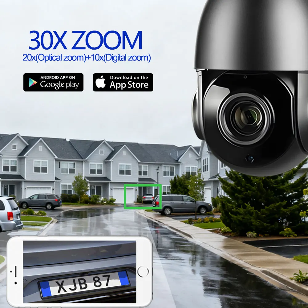 Sony415 4K 8MP 3G 4G SIM Card Wireless Security IP Camera Wifi PTZ Dome 30X Auto Zoom Two Way Audio Human Tracking IR 80M