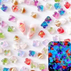 40PCS 3D Acrylic Glowing Mushroom Nail Art Charms Kawaii Accessories Parts Luminous Manicure Nails Decoration Supplies Material
