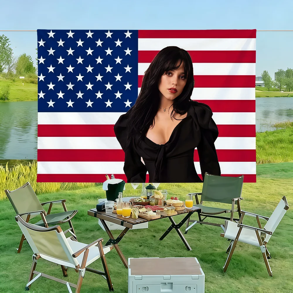 Actor J-Jenna O-ortega Flag Wall Decorations Home Decor Suitable For Living Rooms Bedrooms Dormitories Parties And Holidays