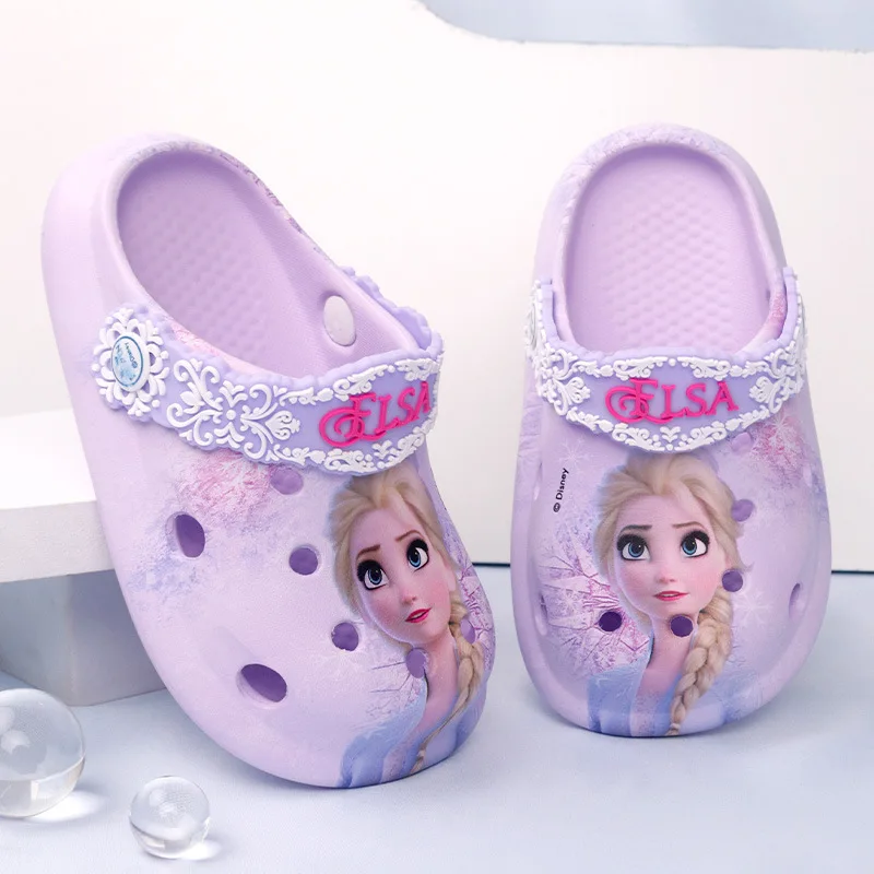 Disney Princess Frozen Elsa Summer Children\'s Slipper Kids Sandals Girls Garden Shoes Waterproof Slippers Hole Shoes