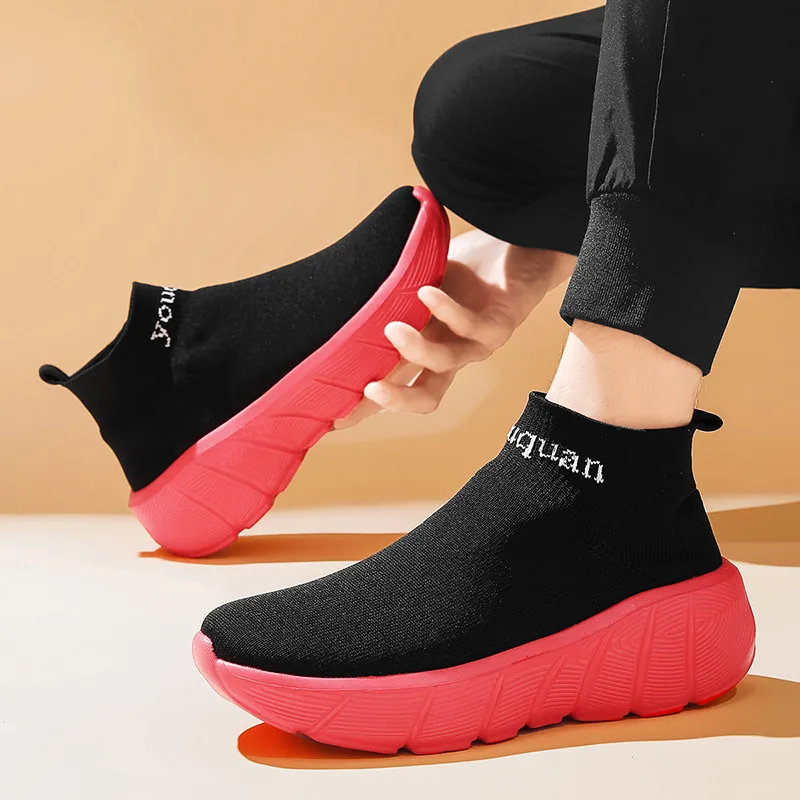 

2025 Unisex Casual Sneaker Male Classic Black Socks Shoes Man Comfort Knit Women's Sports Shoes Trainers zapatillas de hombre