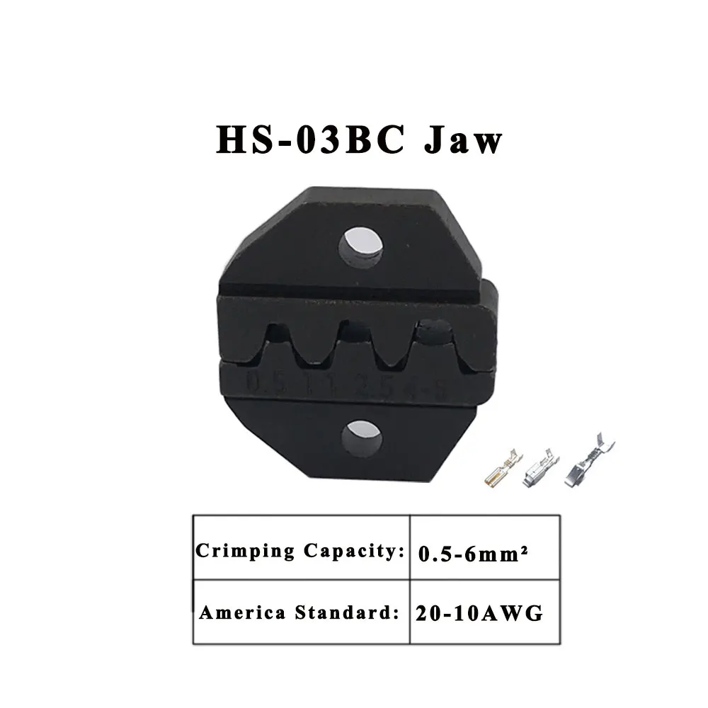 Alicatadores de crimpagem Mandíbula para vários tipos, Alicatadores para 230mm, Terminal Não Isolado, HS-03BC, HS-103, HS-101, HS-2546B, ferramentas