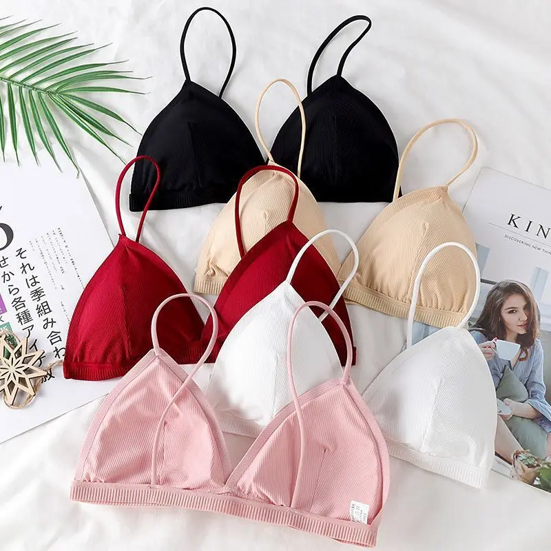 2/1Pcs Elastic Thin Women's Bra Outdoor Sports Triangle Cup Seamless Underwear 3D U Type Backless Breathable Erotic Lingerie