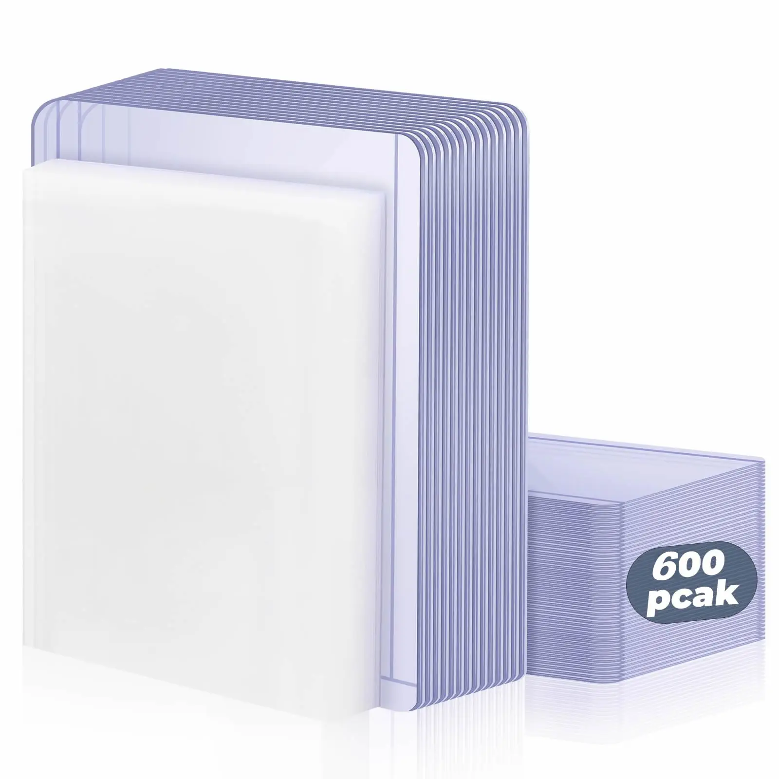 600pcs Protetores de Cartas Duras e Suaves Cobertos com Filme Protetor, Protetores Transparentes para Cartas de Jogo Pokémon e Futebol