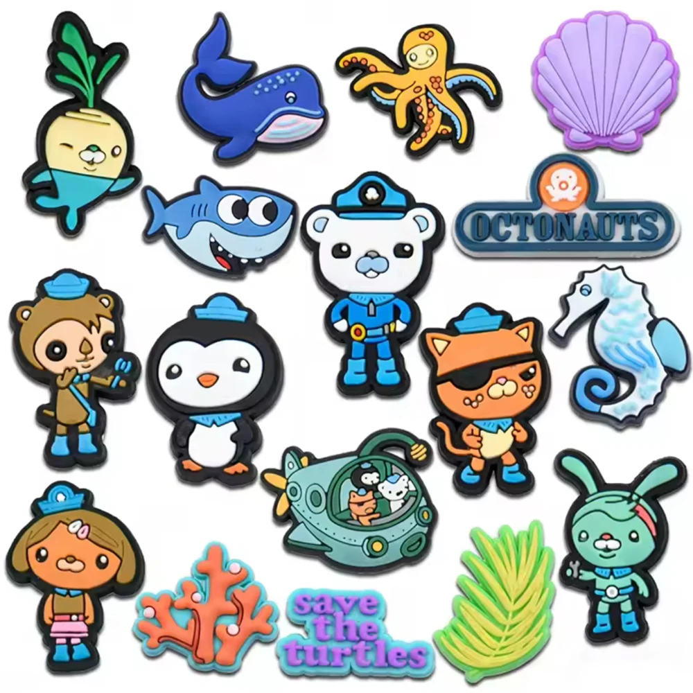 17pcs Potdemiel Octonauts Shoe Charms For Bubble Slides Clogs Sandals,PVC Shoe Decorations Accessories Buckle For Birthday Gifts