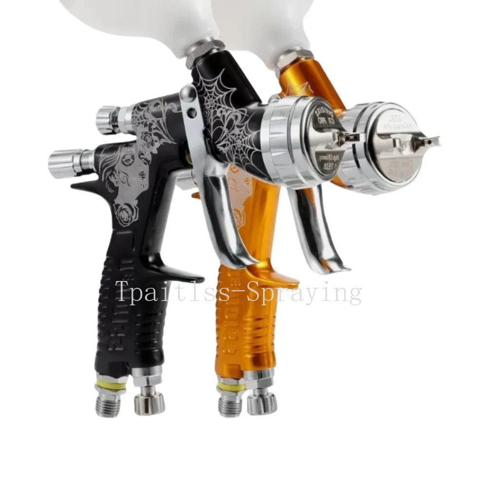 Spider Gold Carve Spray Gun TE20 1.3/1.8mm T110 1.3/1.8mm Nozzle Air Spray Gun Airbrush Pattern Spray Gun High Quality