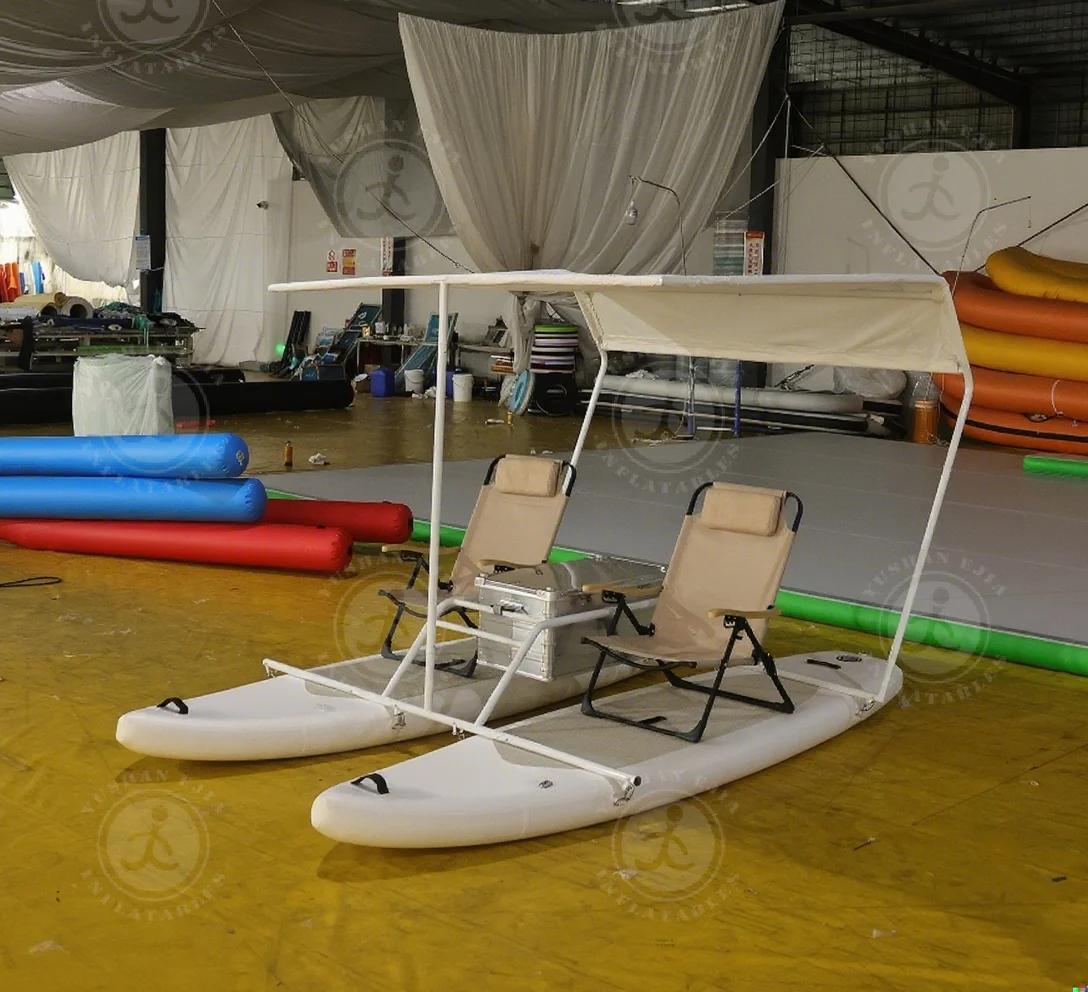 Eco-Friendly Electric Inflatable Catamaran Boat Portable Solar Powered House Boat for Home School Water Recreation