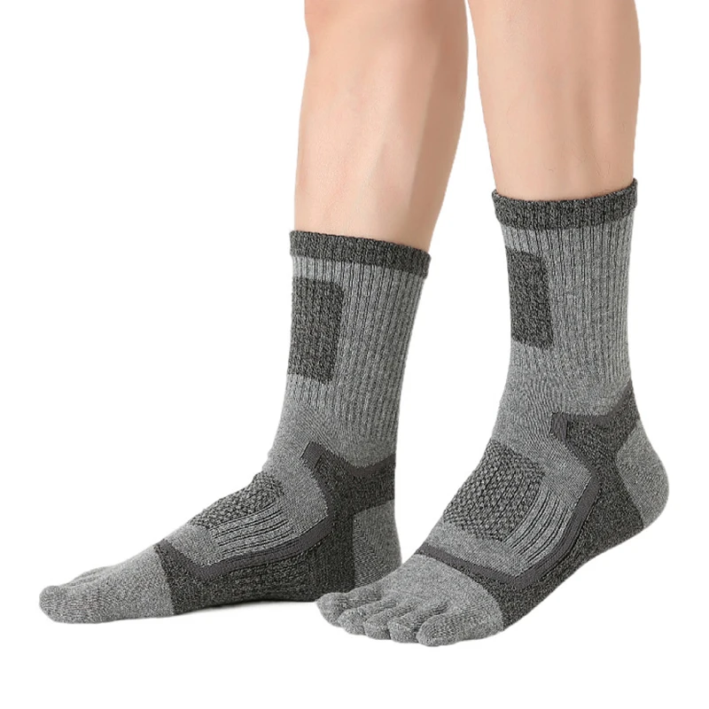 Chaussettes en pur coton à cinq doigts pour hommes, bas longs d\'automne et d\'hiver pour les abonnés aux documents, optique chaude, Parker fendu,