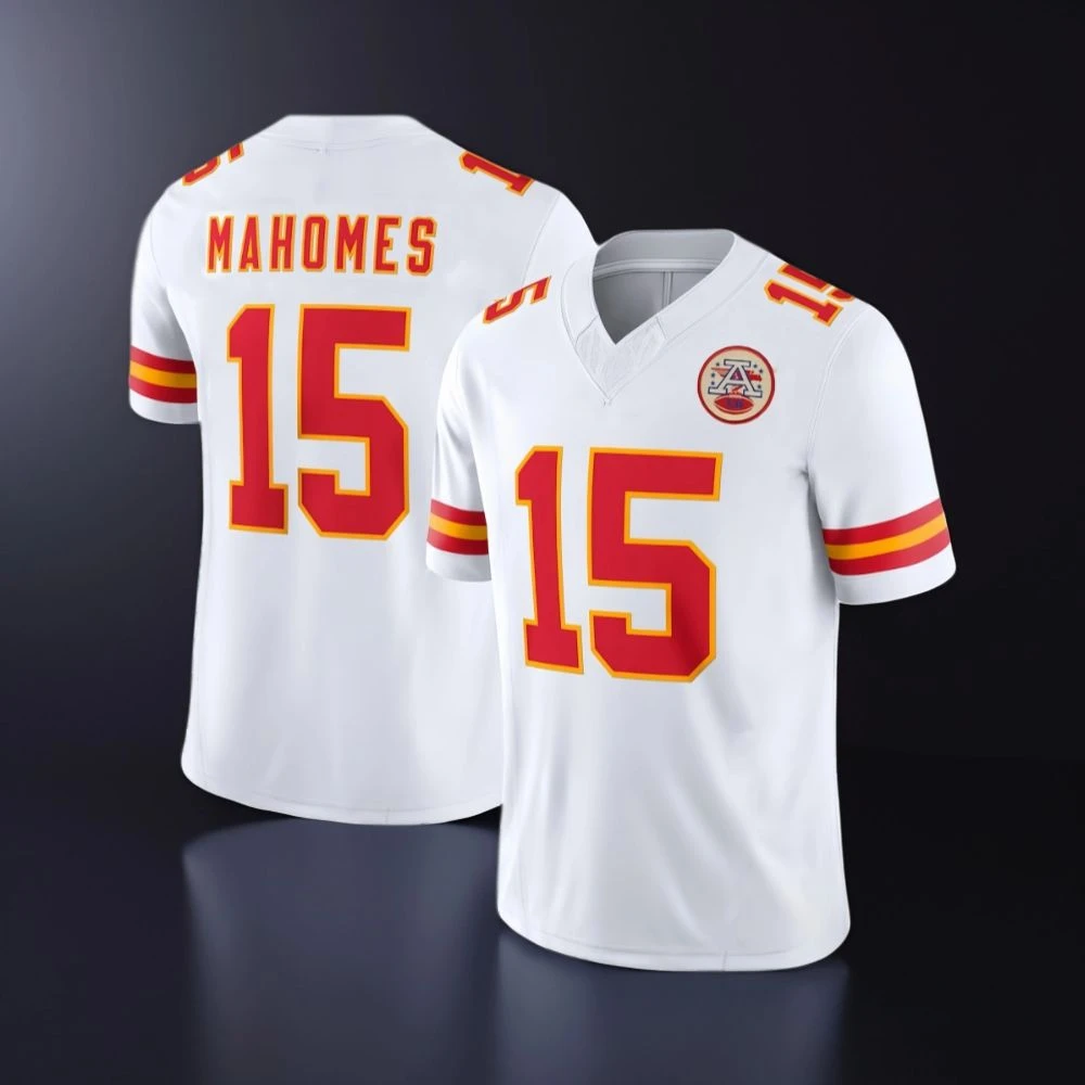 New Rugby Jersey Best Mahomes #15 Football Jersey  Men Women Sports Casual Training T-Shirts V-Neck Breathable Fast Dry Clothes