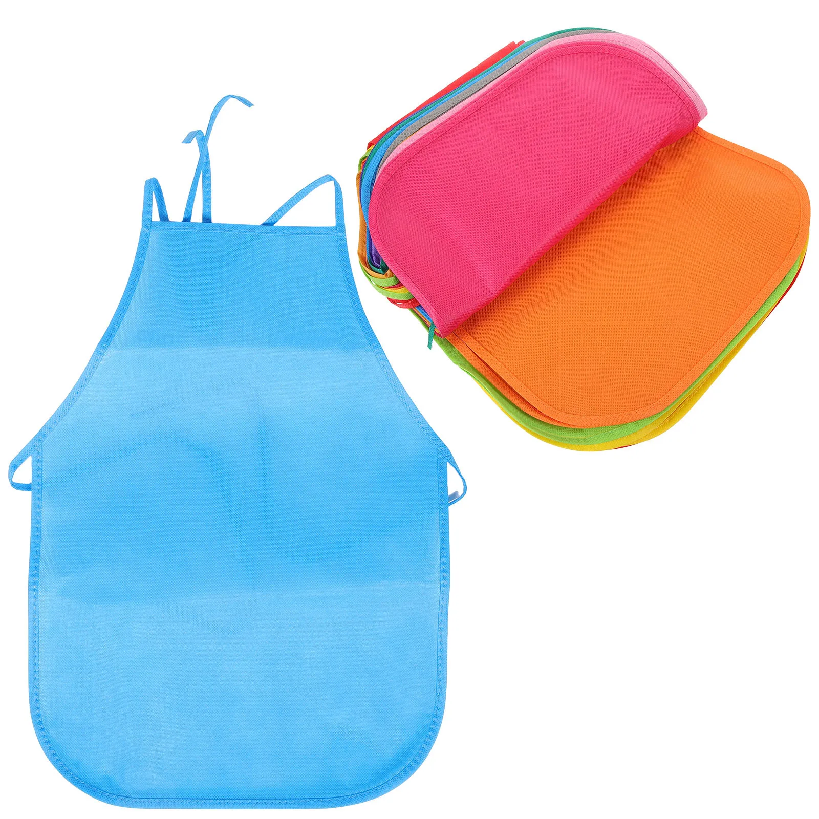 

24Pcs Children Apron Kids Painting Art Smock Non-Woven Waterproof Reusable for Crafts Cooking Bbq Activities 12 Colors