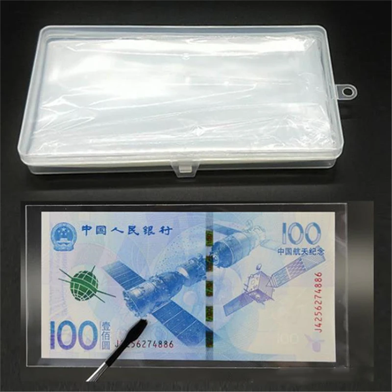 100PCS Banknotes Holder Coin Album Storage Bag Box Photocards PVC Page Paper Money Collection Case Transparent Organizer