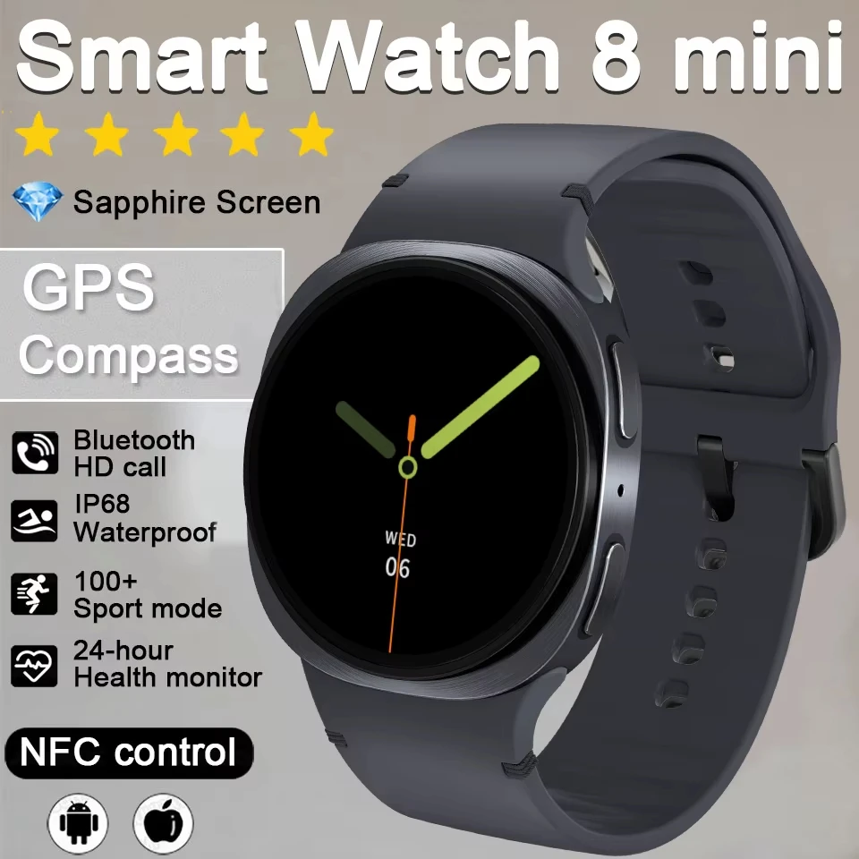 

GPS 8 Mini Smart Watch Smartwatch New For Men Women Sports Heart Rate Bluetooth Call IP68 Waterproof Compass Track Band Watches