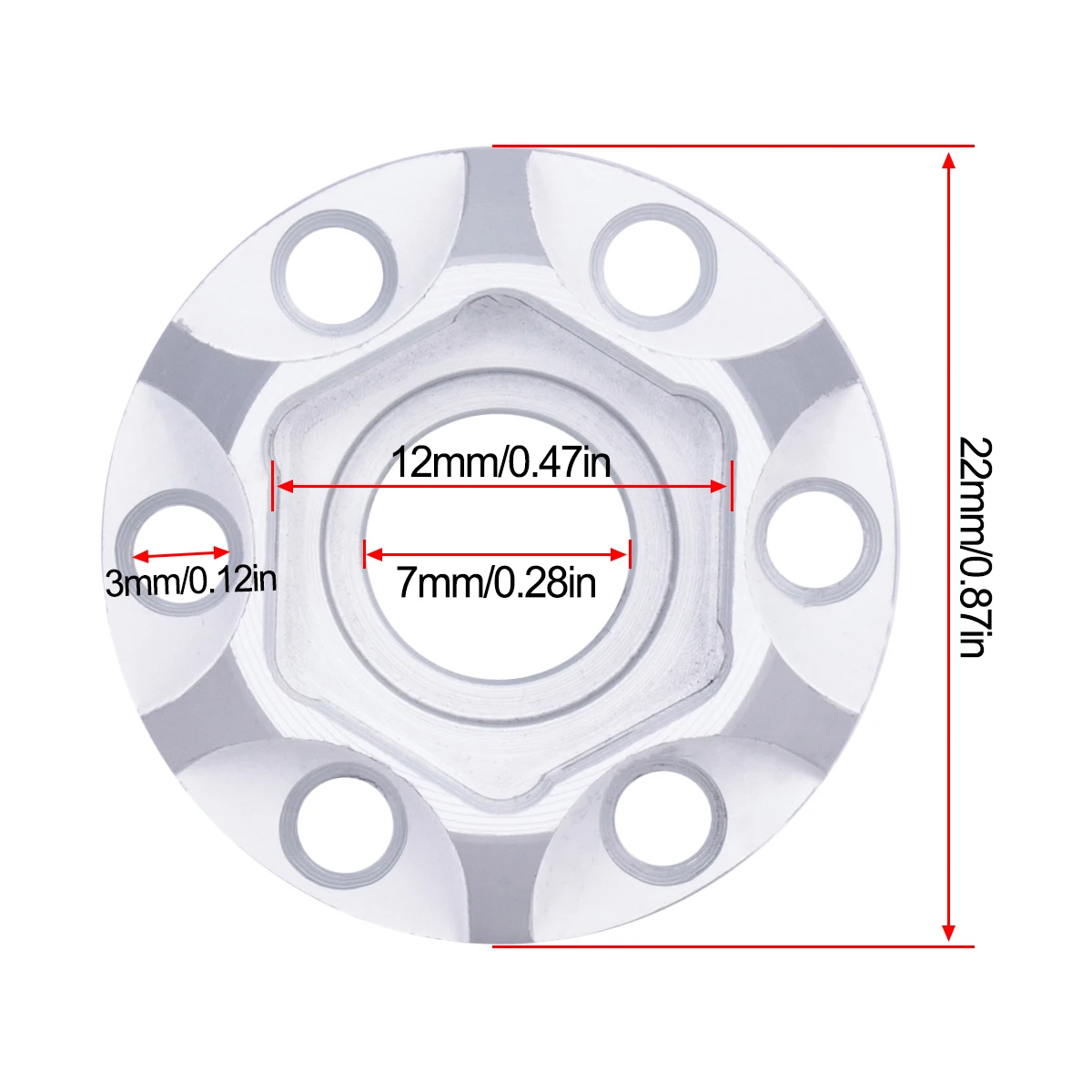 Aluminum Wheel Hex Hub 6/9/12/15/18/21mm for 1.9 or 2.2 inch Wheels Rim Axial SCX10 Capra Redcat Gen8 VS4-10 Upgrade Accessories view 3