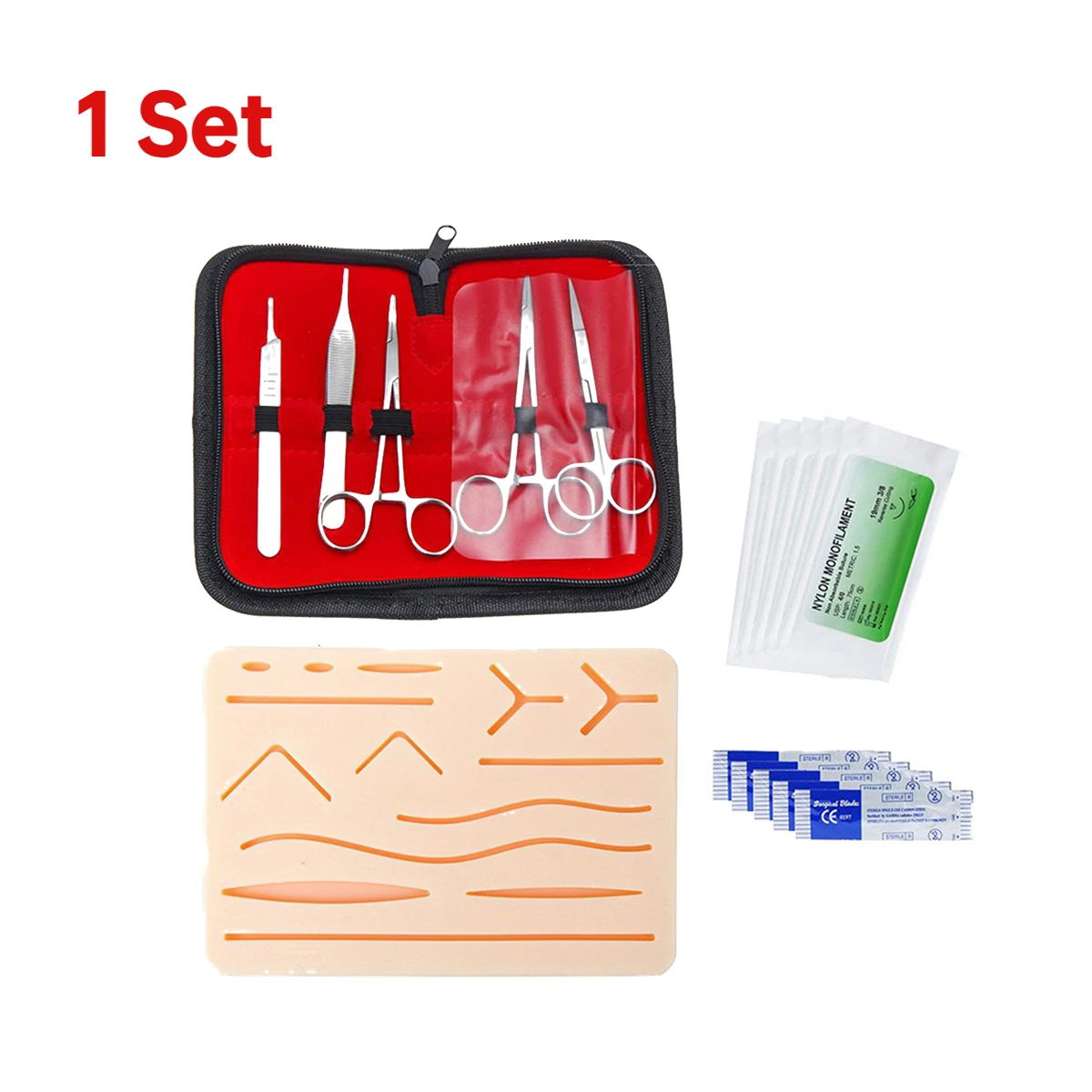 4/3/2/1Set Medische Studenten Hechten Oefenkit Chirurgische Training Met Skin Pad Model Tool Set Educatieve Lesapparatuur