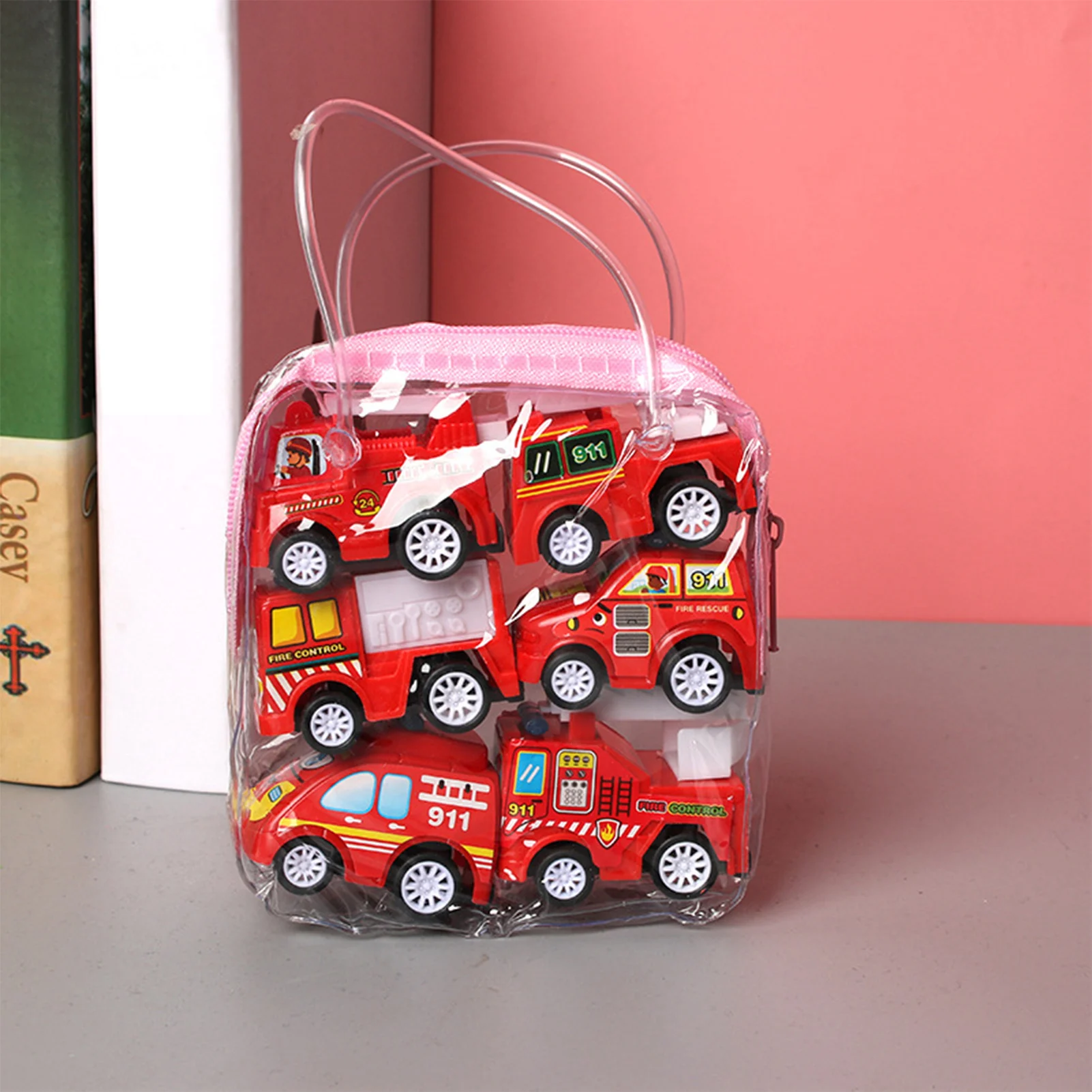 Friction Powered Pull Back Cars Portable for Kids Playtime Mini Toy Vehicle Set Educational Gift for Boys Girls Durable