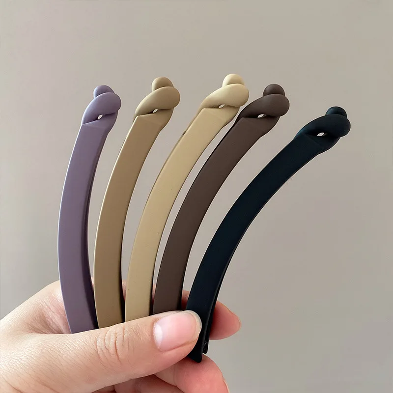 Neue Schlichte Haarspange Pferdeschwanzhalter Matt Einfarbig Modisch Minimalistisch Haarklammer Rutschfester Pferdeschwanzclip Haaraccessoires für Frauen – Detail 8