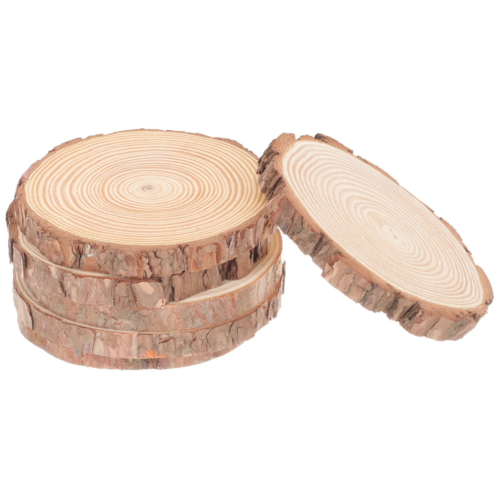 6 Pcs Crafting Wood Discs Slices Circles for Crafts DIY Unpainted Round Wooden Boards Cup Coasters