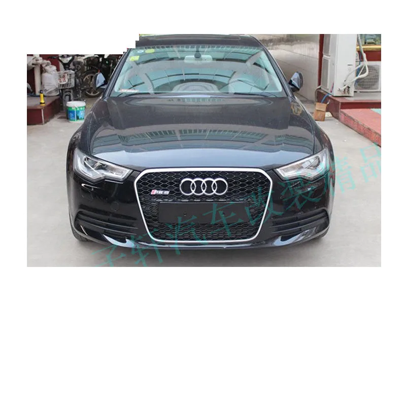 For Audi RS6 Grille A6L Modification 13 14 15 A6 Modification Front Bumper Grille Water Tank Cover Honeycomb Mesh