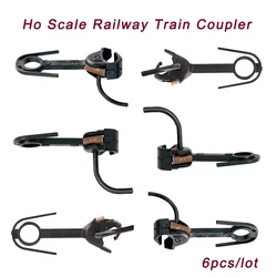 6pcs/lot HO Scale Railway Train Coupler 1:87 Hook Model Flat car Coupler Accessories for Diy Model Making