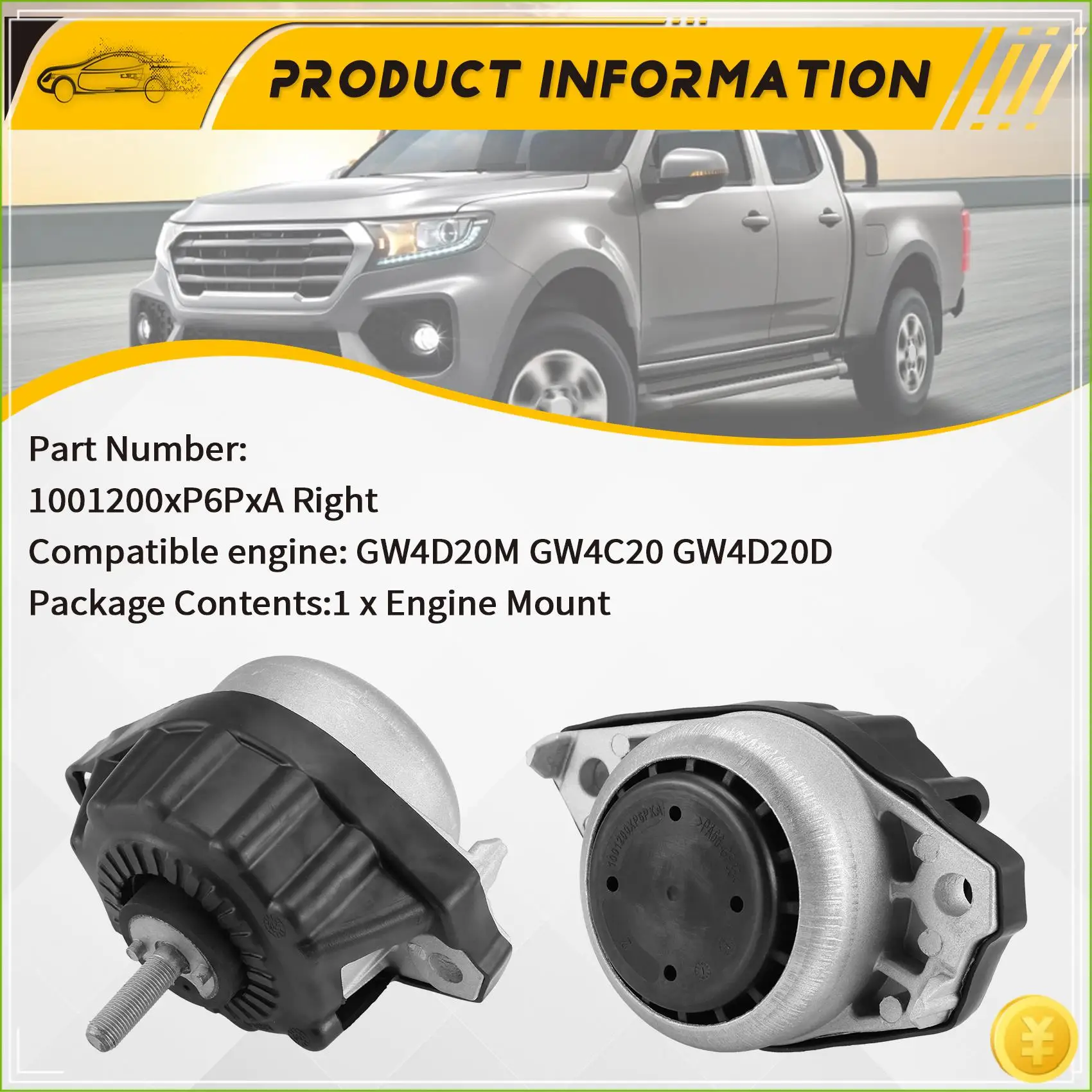 

Car Engine Mounts Assembly For Great Wall Wingle 7 Wingle 5(European Edition)GWM Poer Commercial Pickup