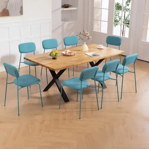 Stackable Waiting Room Chairs, Armless Upholstered Guest Chairs Set of 4 with Comfotable Cushion for Conference