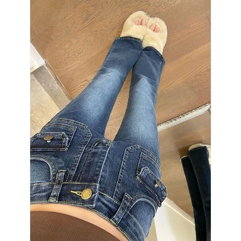 Jeans Vintage donna 2023 pantaloni da donna Denim Streetwear moda coreana abbigliamento femminile Jeans a gamba dritta donna vita alta