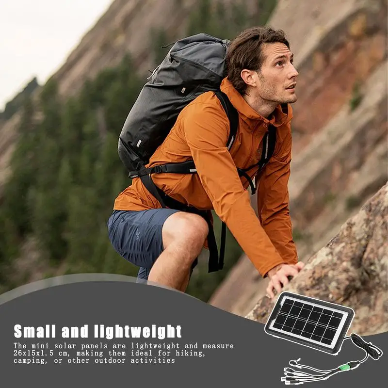 Camping Lade Solar Panel 5-Port Design Tragbare Outdoor Solar Panel Hohe Effizienz Energie Umwandlung Handy Taschenlampe
