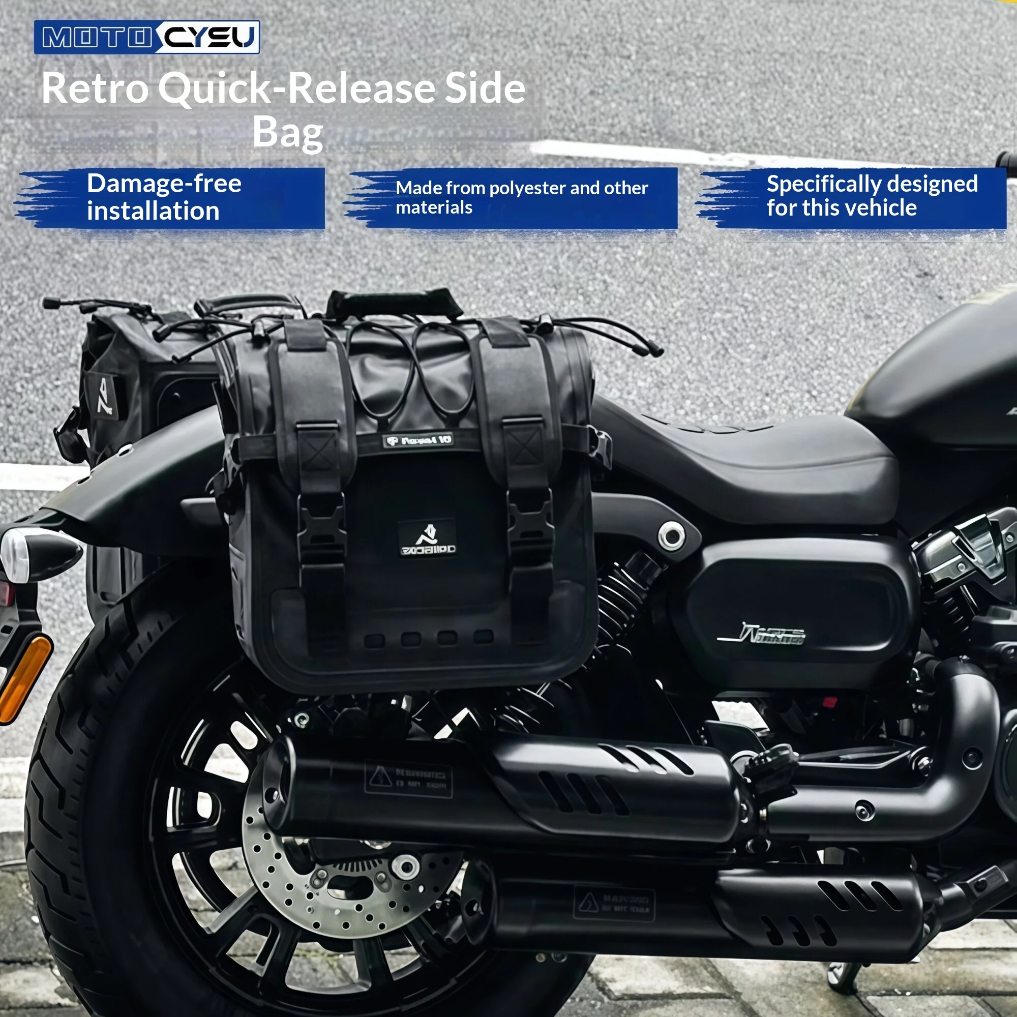【Premium】For QJMOTOR Flash 400 modified large-capacity quick-release side bag, motorcycle travel waterproof, wear-resistant, ant