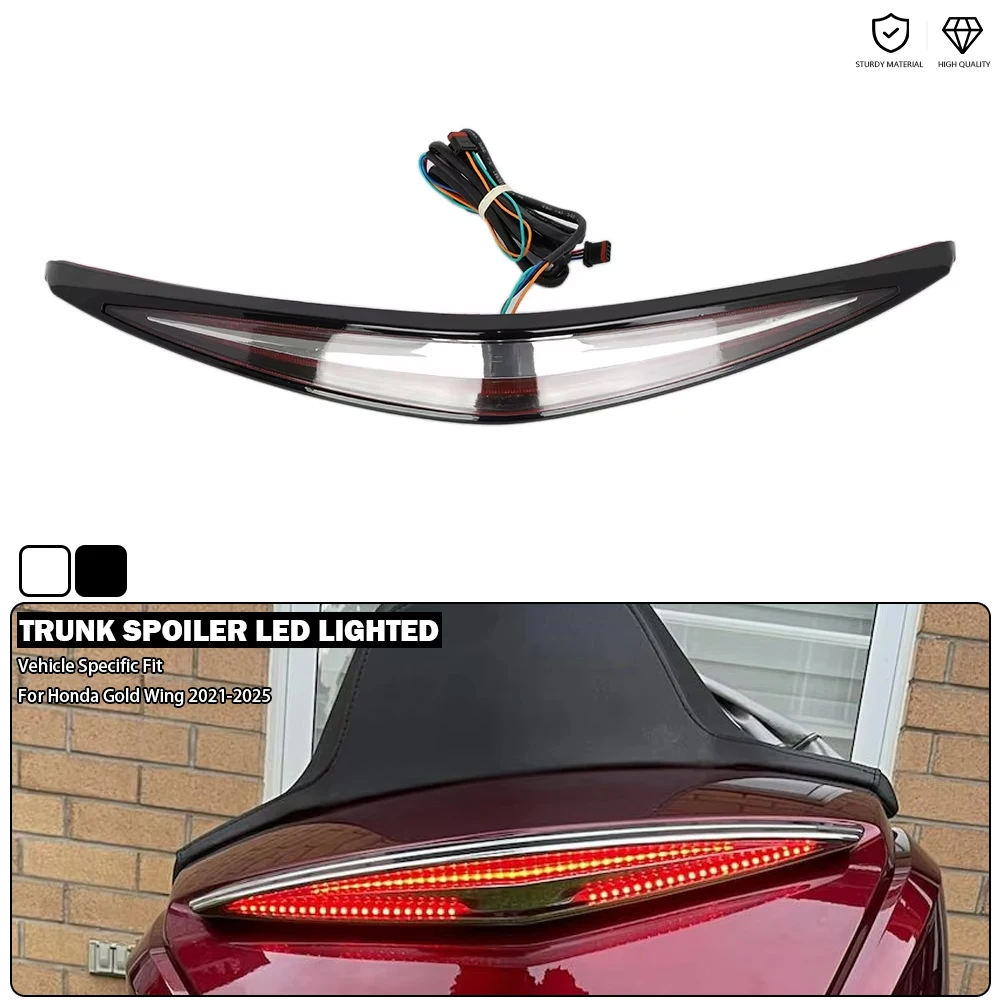 

Motorcycle Trunk Spoiler LED Lighted Red Rear Brake Light Turn Signal Fits For Honda Gold Wing GL1800 Tour GL 1800 DCT 2018-2025