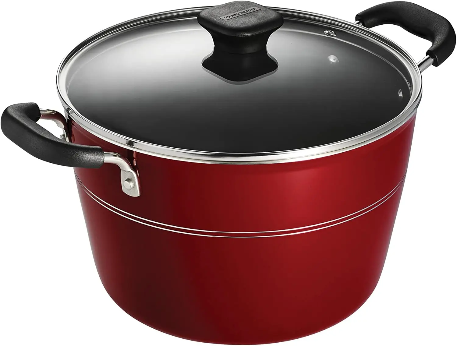 

8 Qt Aluminum Nonstick Covered Stock Pot - Raspberry,15.3 x 13.4 x 9.9 inches