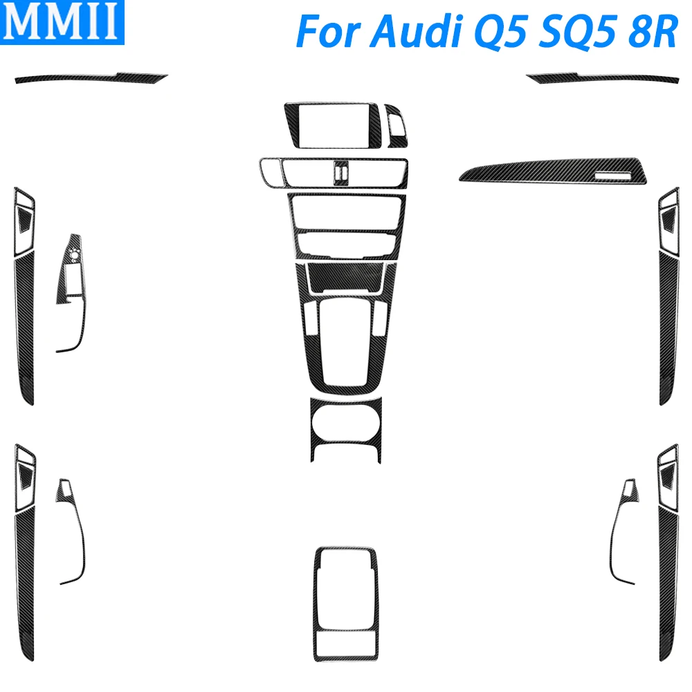 

For Audi Q5 SQ5 8R 2009-2017 Carbon Fiber Center Console Dashboard Gear Shift Air Outlet Suite Car Interior Accessories Sticker