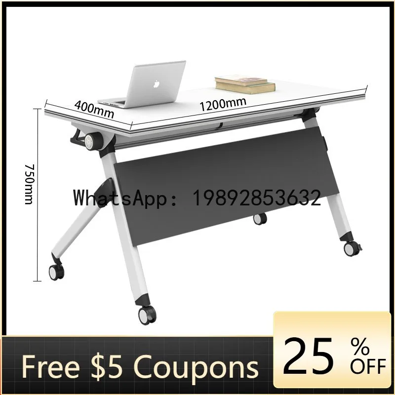 

Z5 Conference Table Training Table and Chair Set Movable Splicing Strip Double Person with Wheels Small Meeting Room Table