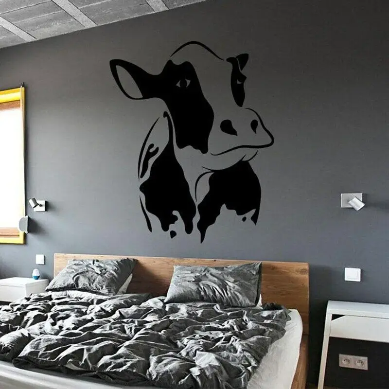 Animal Cow Heifer Farm Wall Sticker Vinyl Home Decor for Bedroom Kitchen Restaurant Wall Decals Removable Interior Murals A966