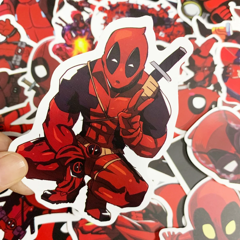 35PCS Disney Deadpool Stickers Movie Anime Marvel Book Laptop Motorcycle Kawaii Cartoon Graffiti Sticker Pack Kids Toy Gift