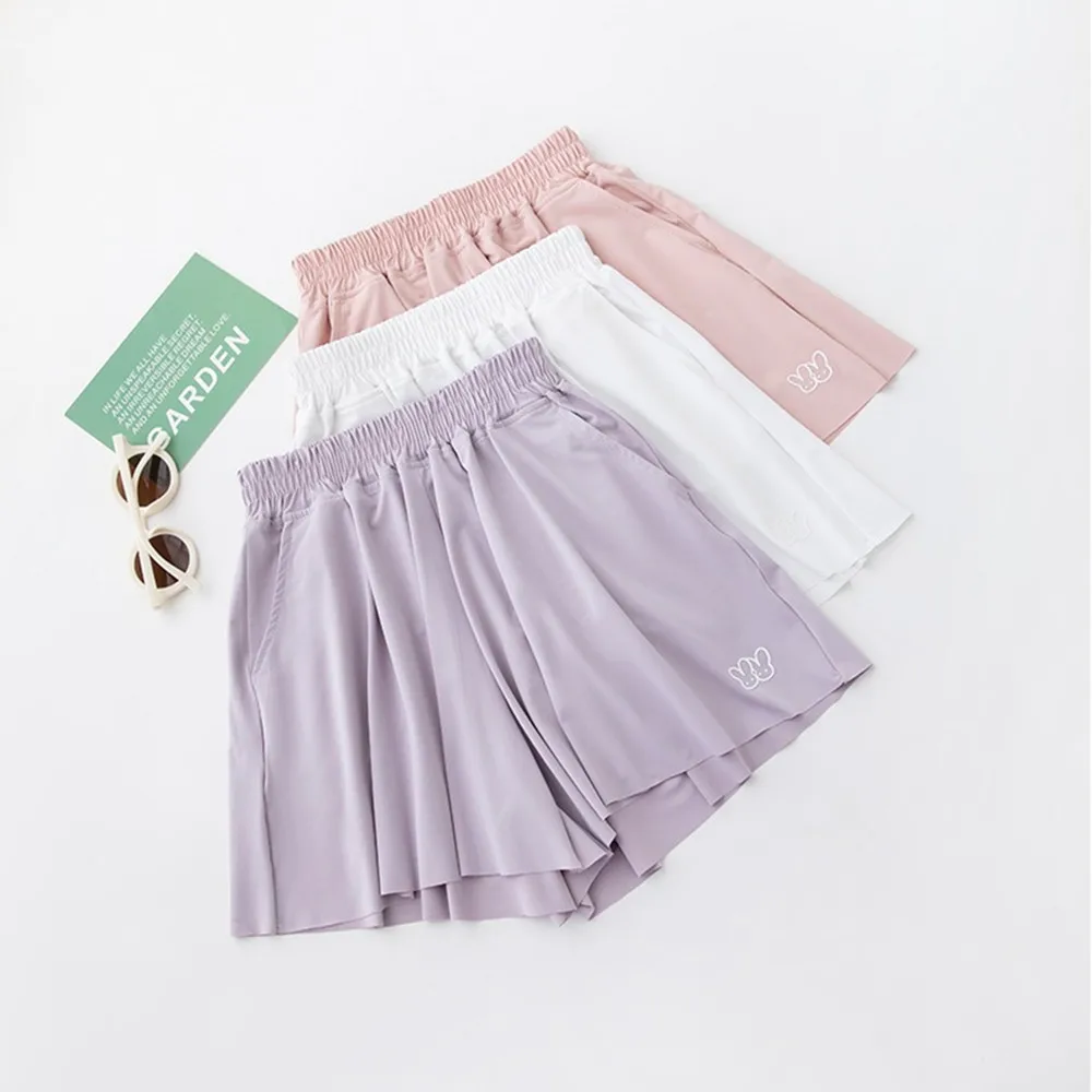 new delivery student short pant 110-160 polyester fashion girls clothes summer children kids solid sport pants 3-9year lovely