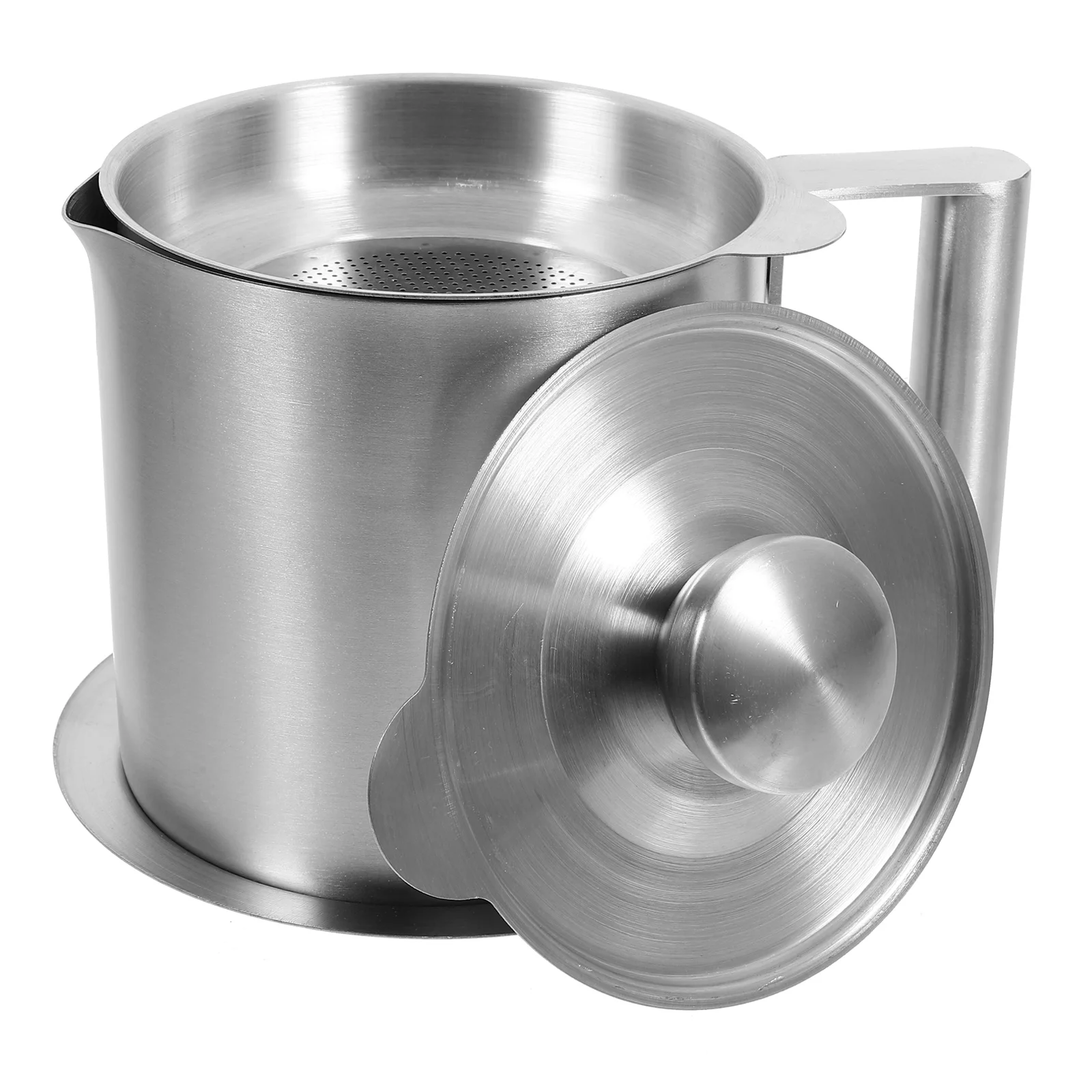 

Stainless Steel Filter Jug Grease Strainer Can Oil Separator Tank Large Capacity Kitchen Gadget Suitable Dishwasher Multi