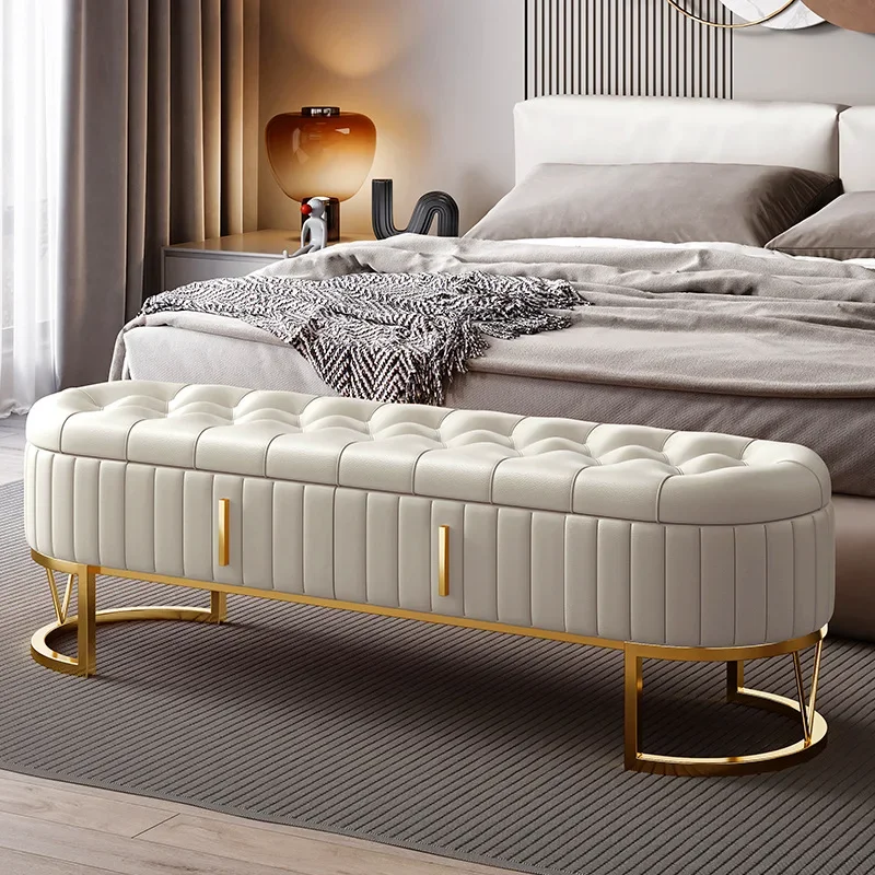 Sgabello da comodino leggero e di lusso per la casa, comodino, camera da letto, guardaroba, divano, cambio scarpe, camera da letto principale con panca a cassetti